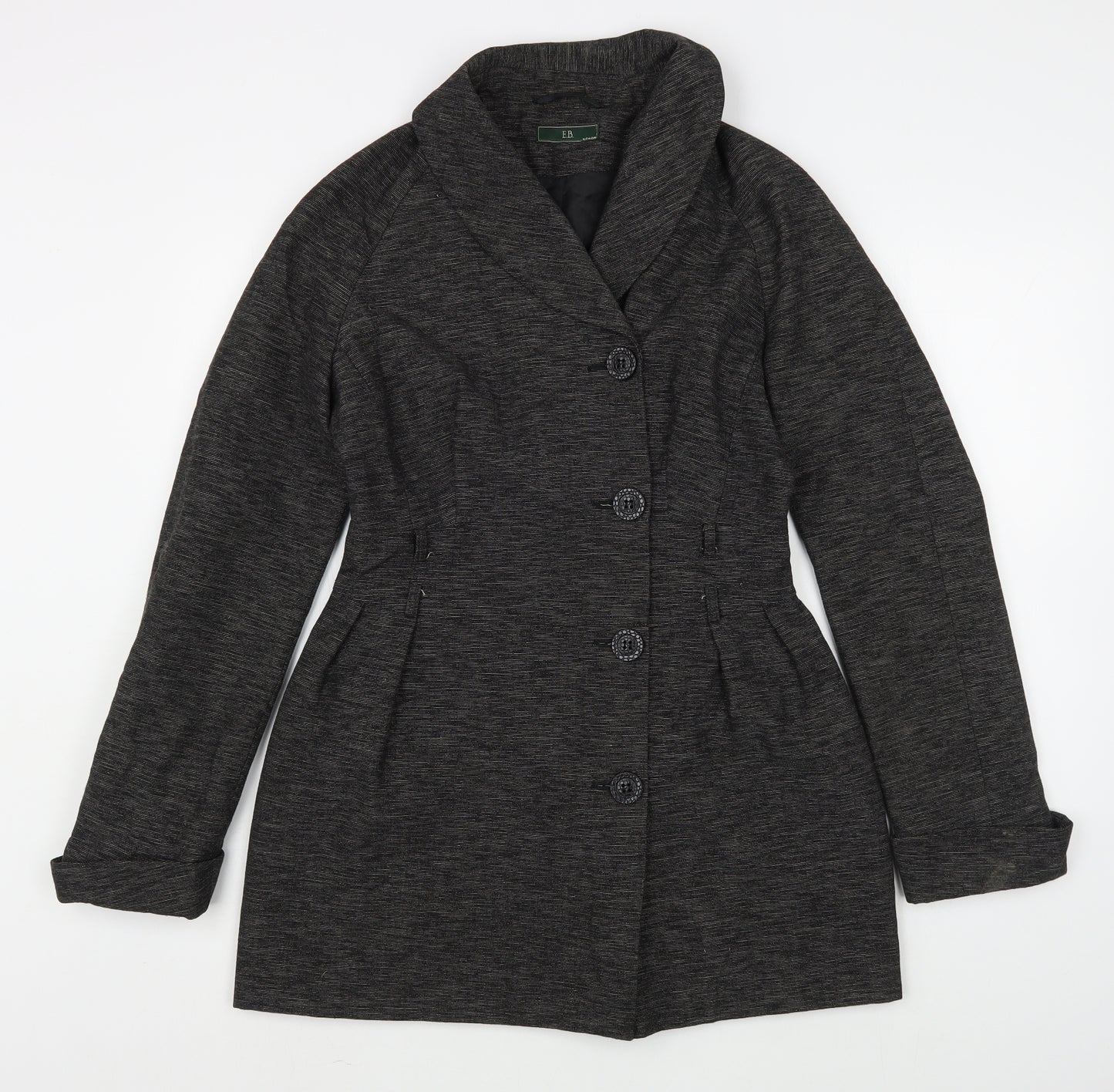 Evie Belle Womens Grey   Overcoat Coat Size 12  Button