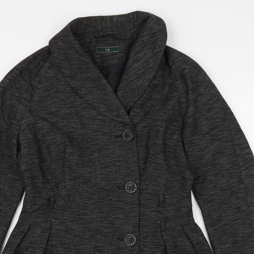 Evie Belle Womens Grey   Overcoat Coat Size 12  Button