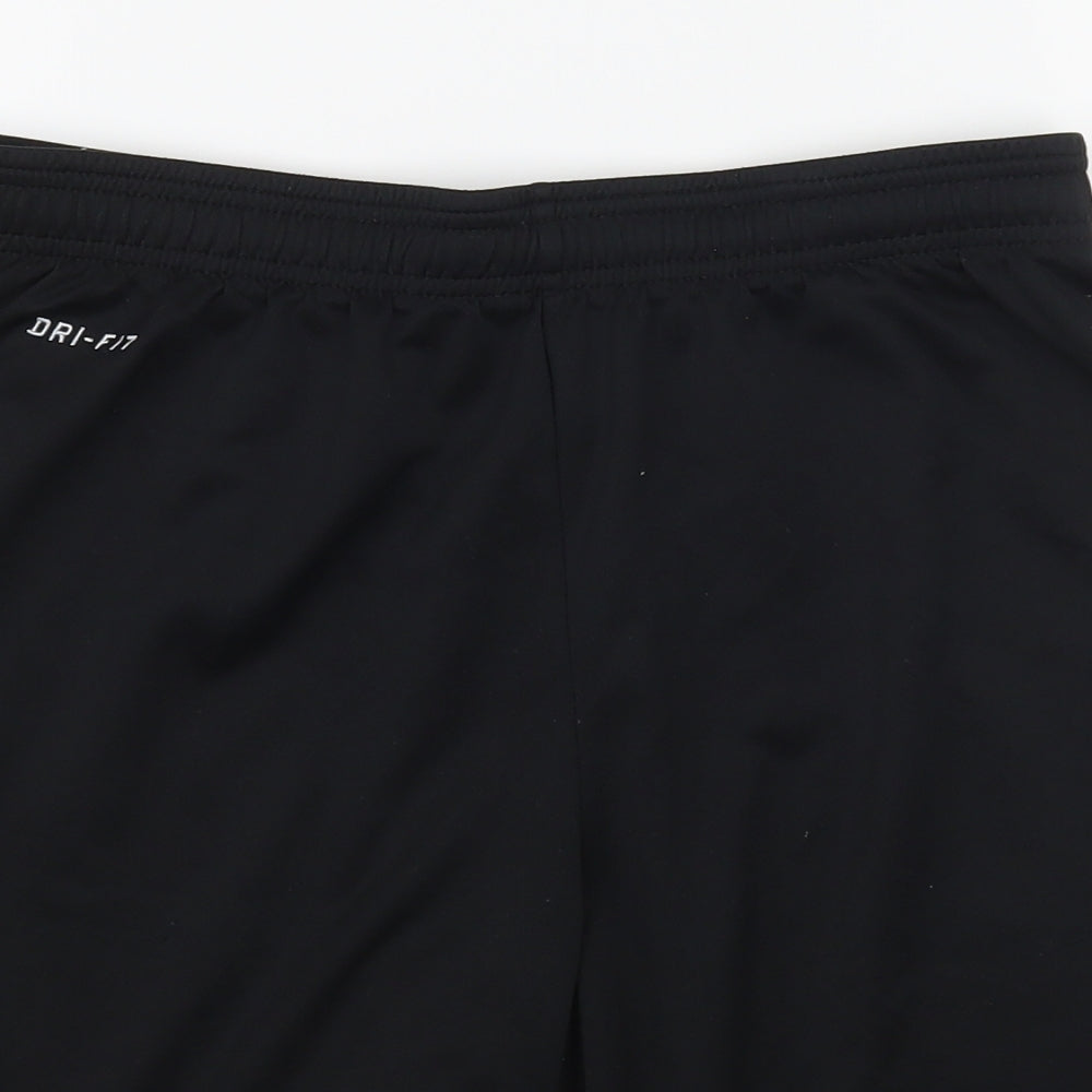 Nike Mens Black  Polyester Sweat Shorts Size L L6 in Regular Tie
