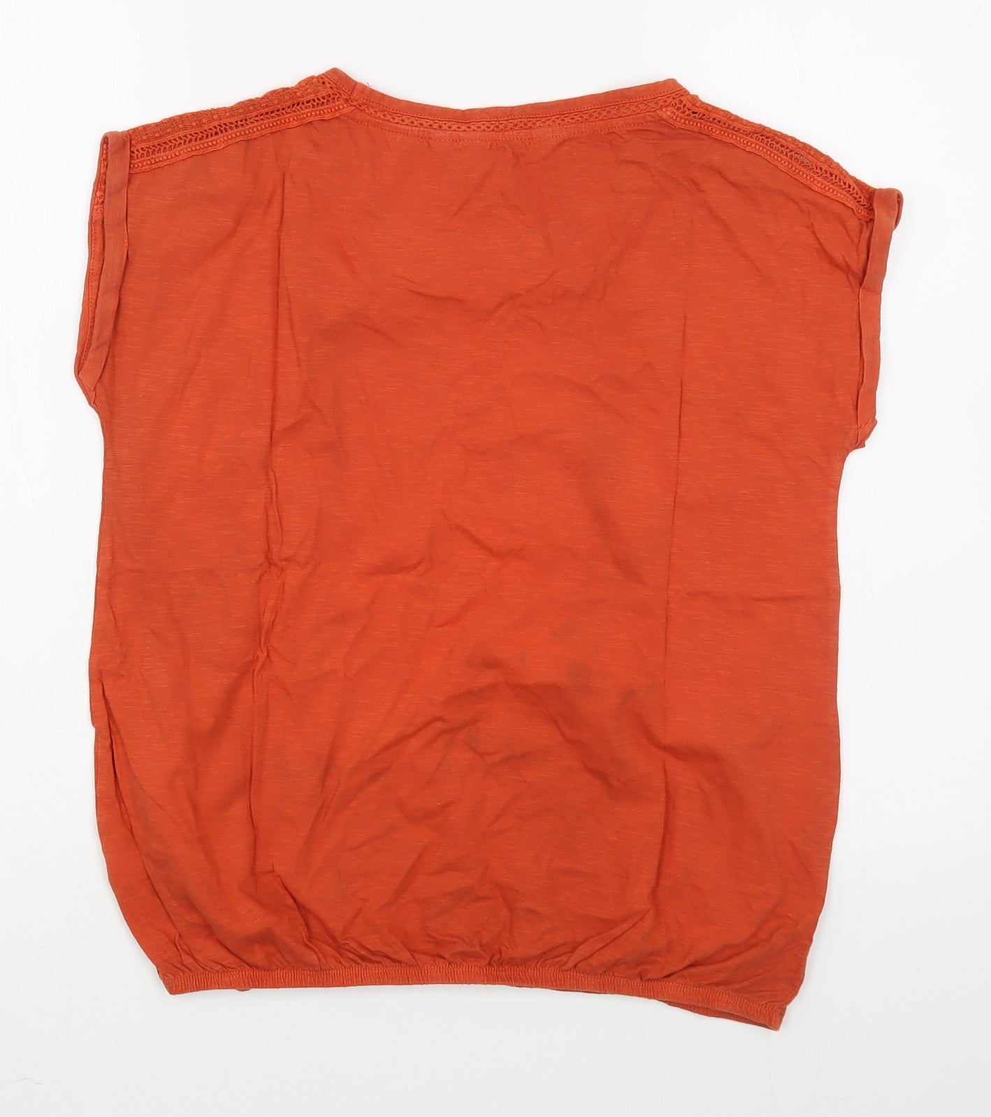 NEXT Womens Orange  100% Cotton Basic T-Shirt Size 12 Round Neck