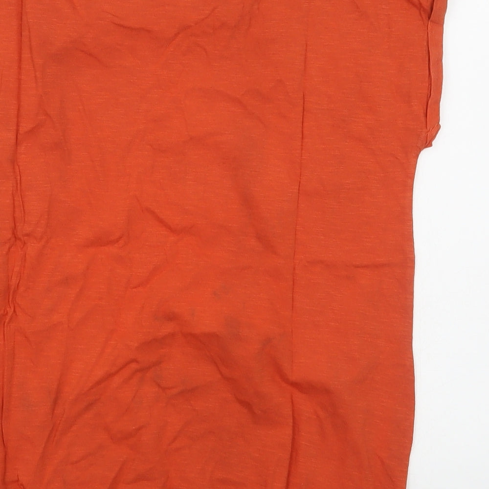 NEXT Womens Orange  100% Cotton Basic T-Shirt Size 12 Round Neck