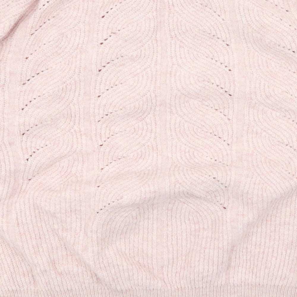 Dunnes Stores Womens Pink Round Neck  Acrylic Pullover Jumper Size 2XL