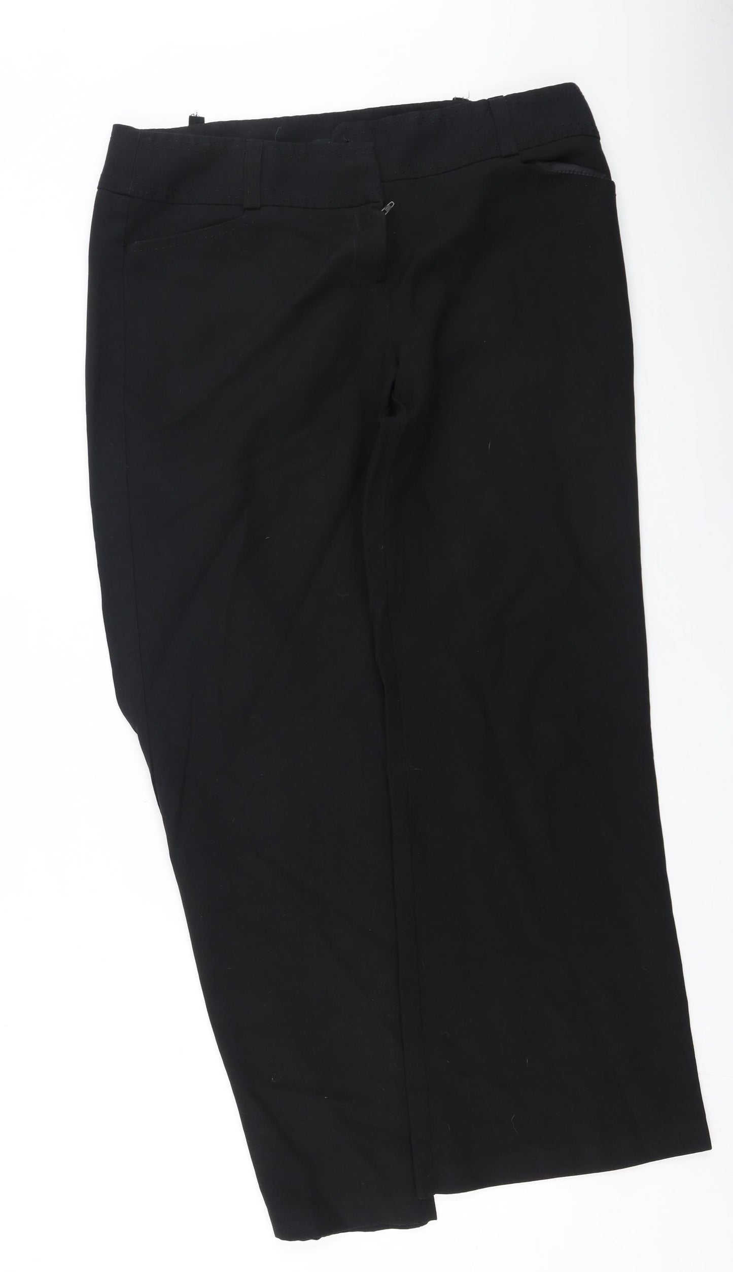 Primark Womens Black  Polyester Trousers  Size 16 L31 in Regular