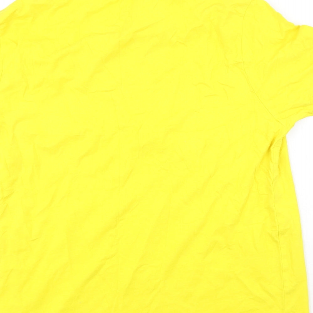 Primark  Mens Yellow  Cotton  T-Shirt Size L Round Neck