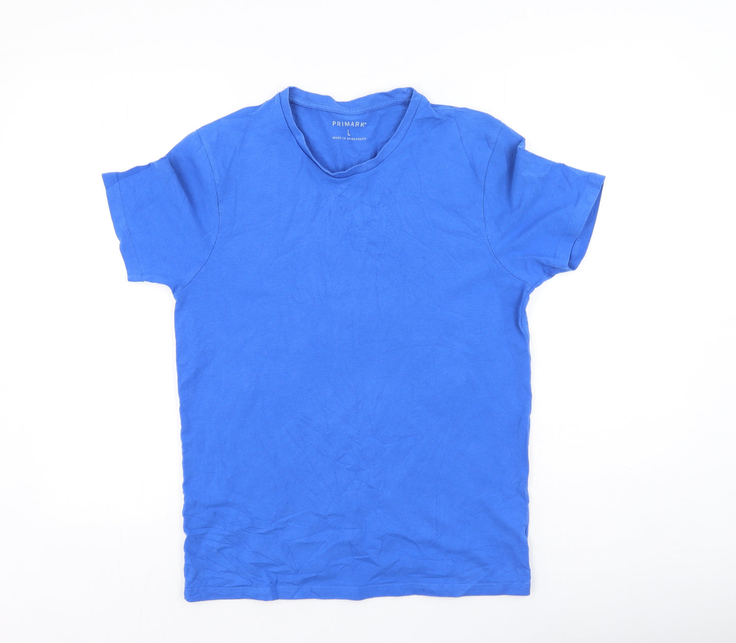 Primark  Womens Blue  Cotton Basic T-Shirt Size L Round Neck