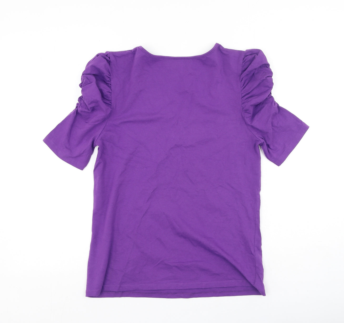 Dunnes Stores Womens Purple  Cotton Basic T-Shirt Size 16 Round Neck