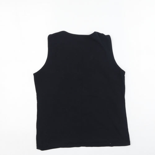 Marie Mero Womens Black  Cotton Camisole Tank Size 12 V-Neck