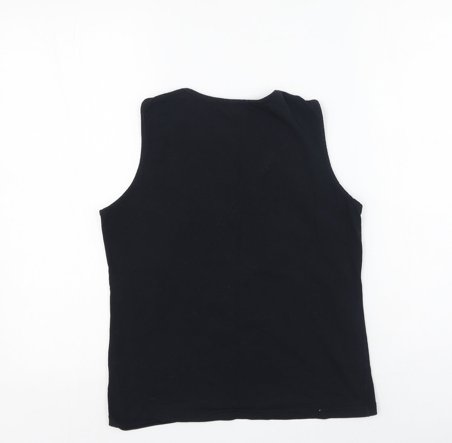 Marie Mero Womens Black  Cotton Camisole Tank Size 12 V-Neck