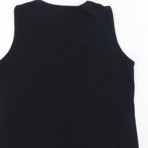 Marie Mero Womens Black  Cotton Camisole Tank Size 12 V-Neck