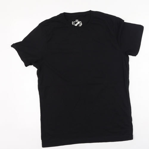 NEXT Womens Black  Cotton Basic T-Shirt Size M Round Neck