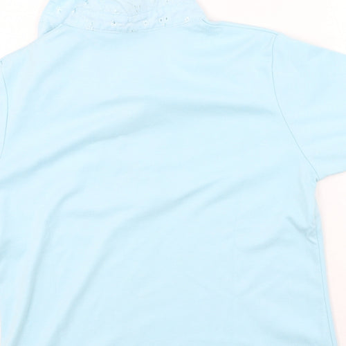 Paramount Womens Blue  Polyester Basic T-Shirt Size M V-Neck