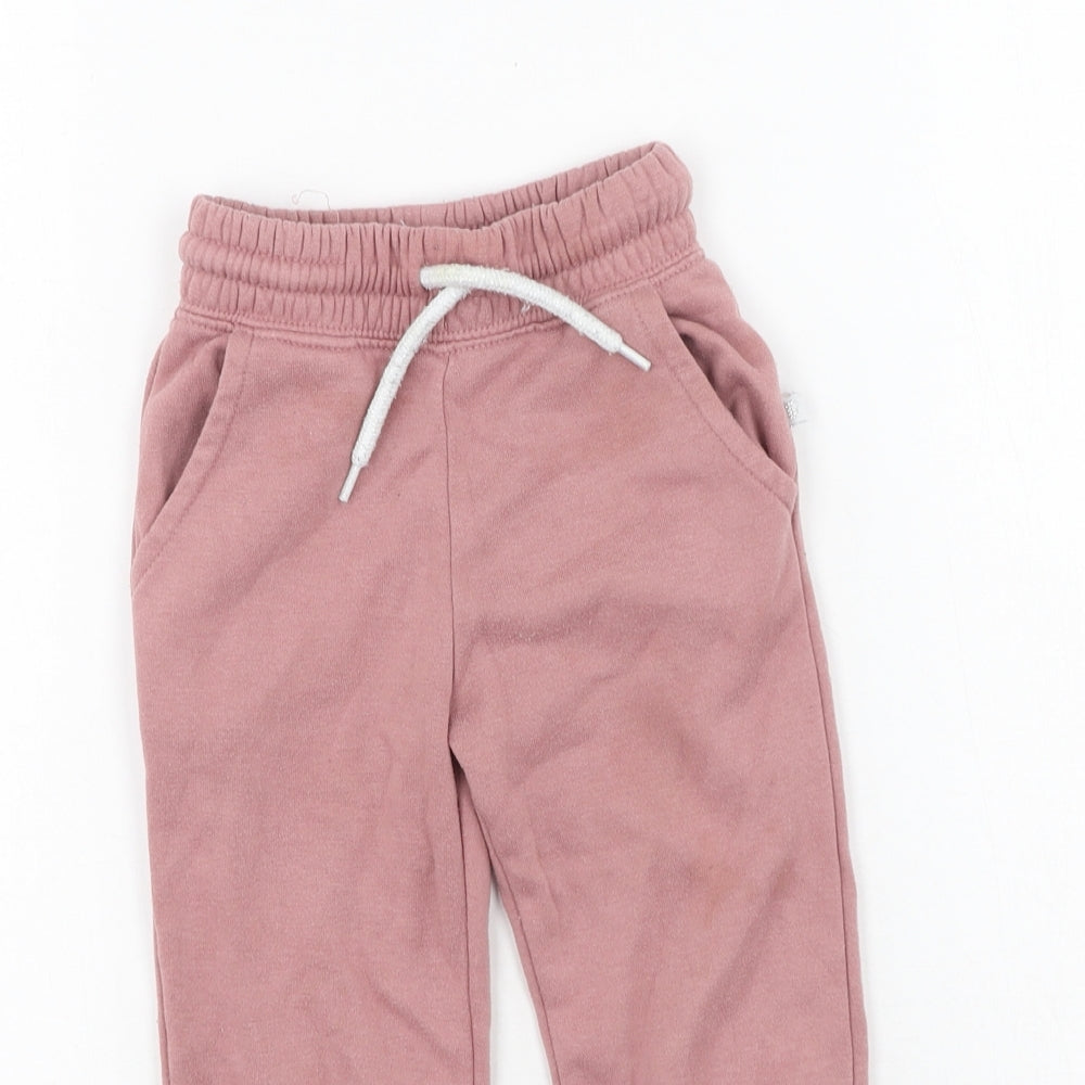 Primark  Girls Pink  Cotton Jogger Trousers Size 2 Years  Regular