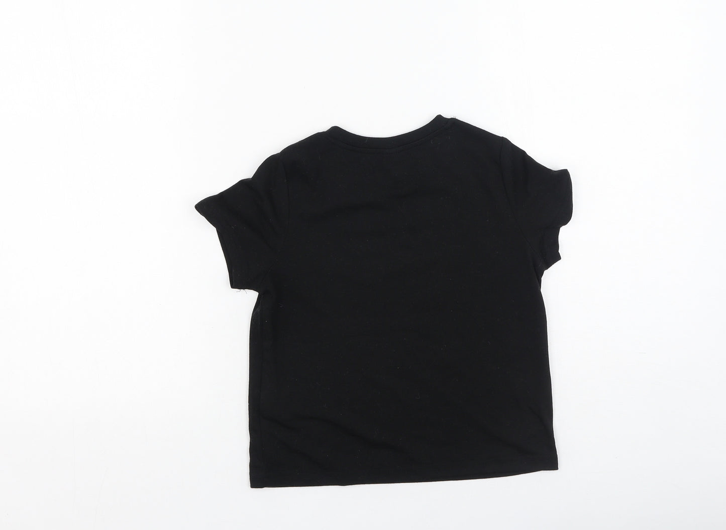 SheIn Boys Black  Cotton Jersey T-Shirt Size 5 Years Round Neck