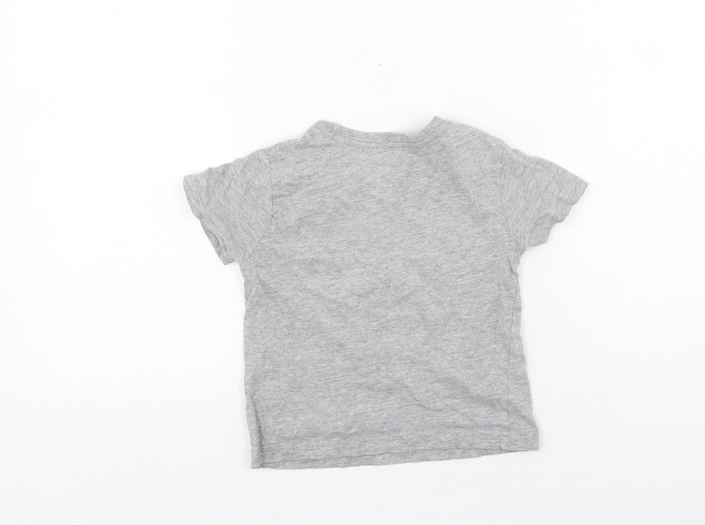 Primark  Boys Grey  Cotton Basic Casual Size 2-3 Years Round Neck  - MONSTER