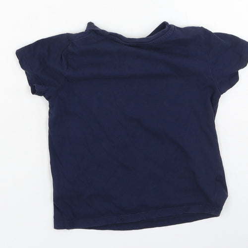 Pep & Co Boys Blue  Cotton Basic Casual Size 3-4 Years Round Neck  - lets play ball
