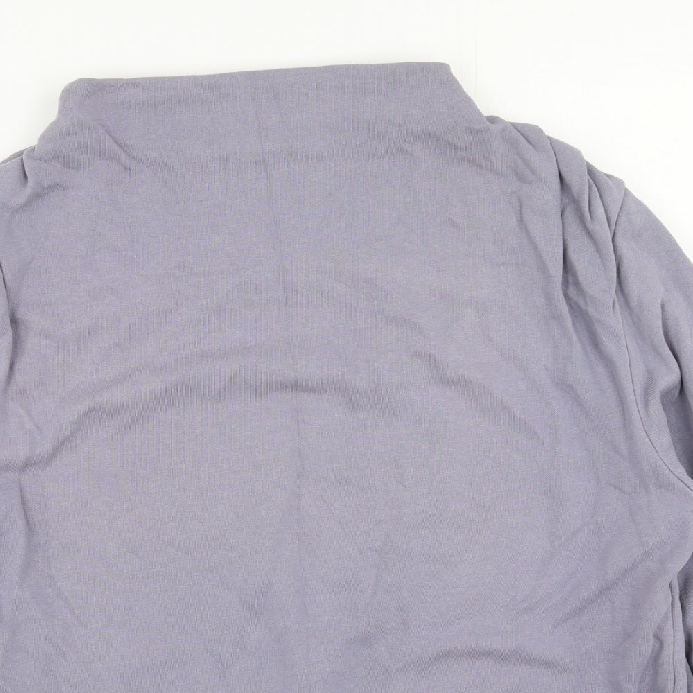 Zara Womens Purple  Cotton Pullover Sweatshirt Size L