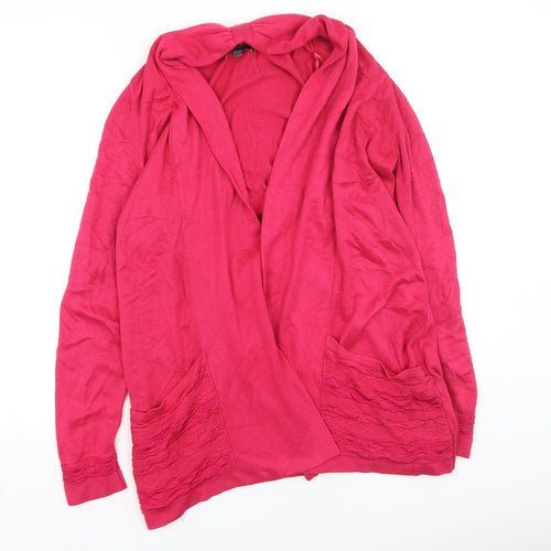 Marks and Spencer Womens Pink V-Neck  Viscose Cardigan Jumper Size 12