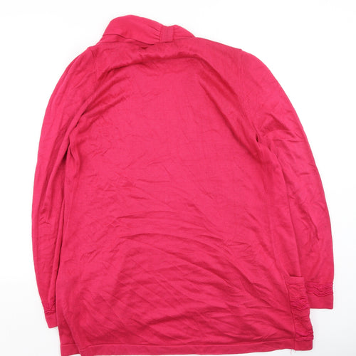 Marks and Spencer Womens Pink V-Neck  Viscose Cardigan Jumper Size 12