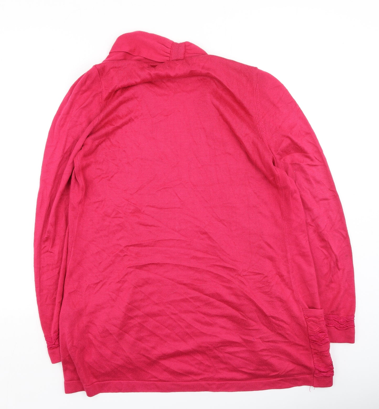Marks and Spencer Womens Pink V-Neck  Viscose Cardigan Jumper Size 12