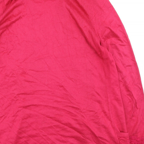 Marks and Spencer Womens Pink V-Neck  Viscose Cardigan Jumper Size 12