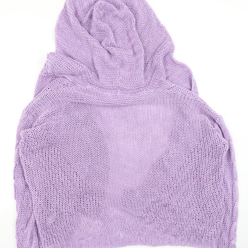 TU Womens Purple V-Neck  Acrylic Cardigan Jumper Size 12