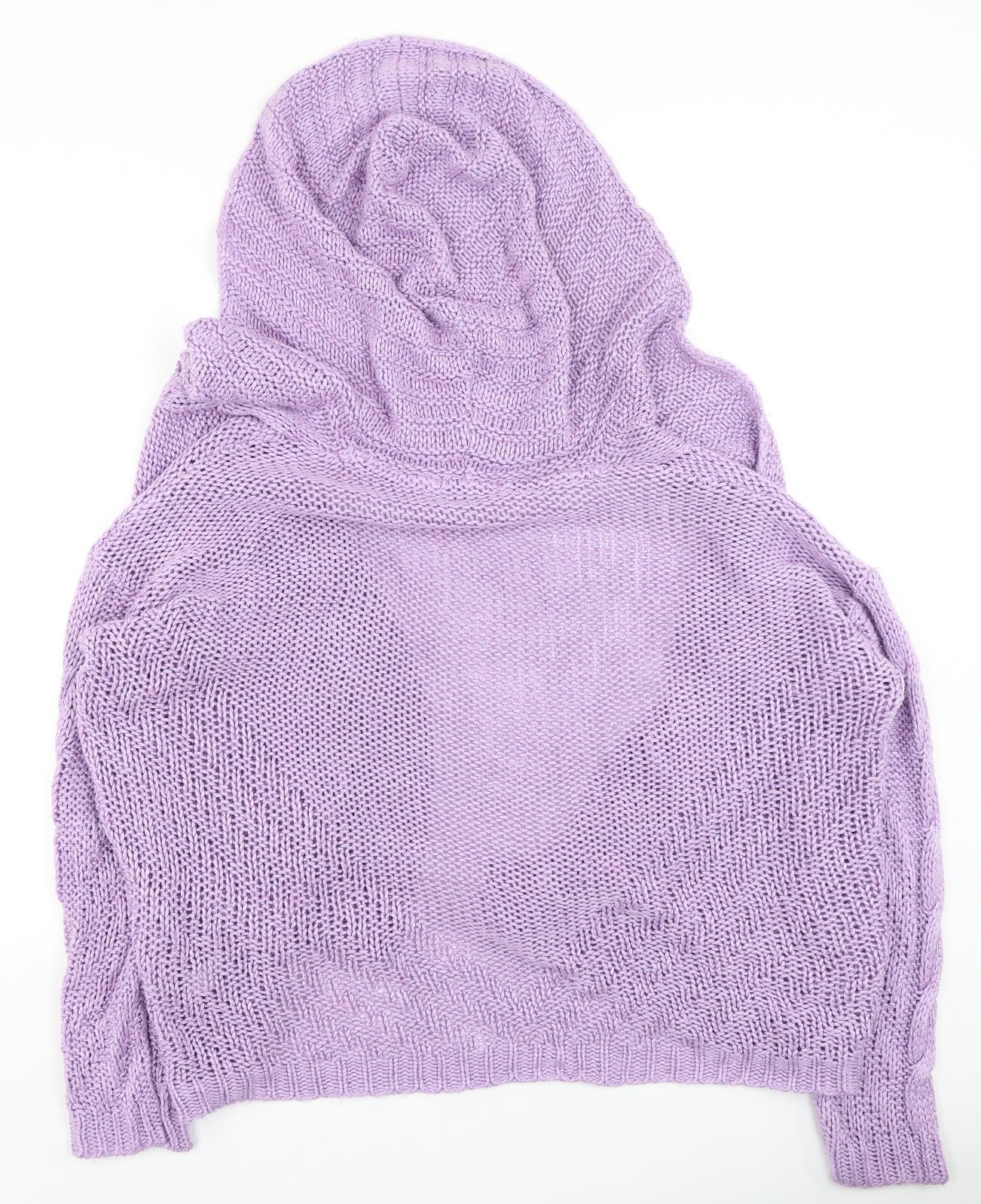TU Womens Purple V-Neck  Acrylic Cardigan Jumper Size 12