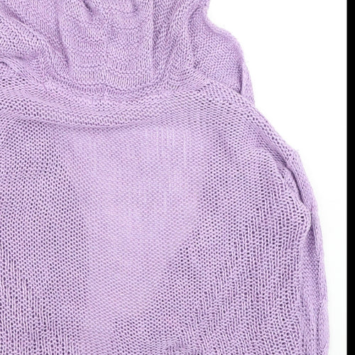 TU Womens Purple V-Neck  Acrylic Cardigan Jumper Size 12