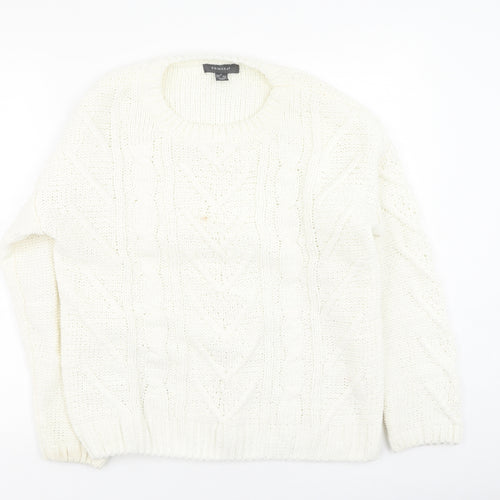 Primark  Womens Beige Round Neck  Polyester Pullover Jumper Size S