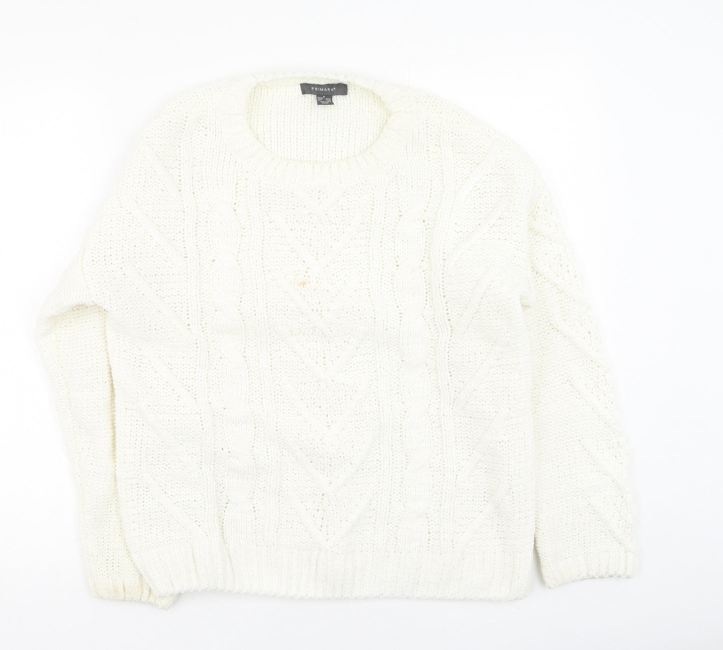 Primark  Womens Beige Round Neck  Polyester Pullover Jumper Size S