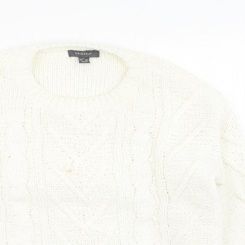 Primark  Womens Beige Round Neck  Polyester Pullover Jumper Size S