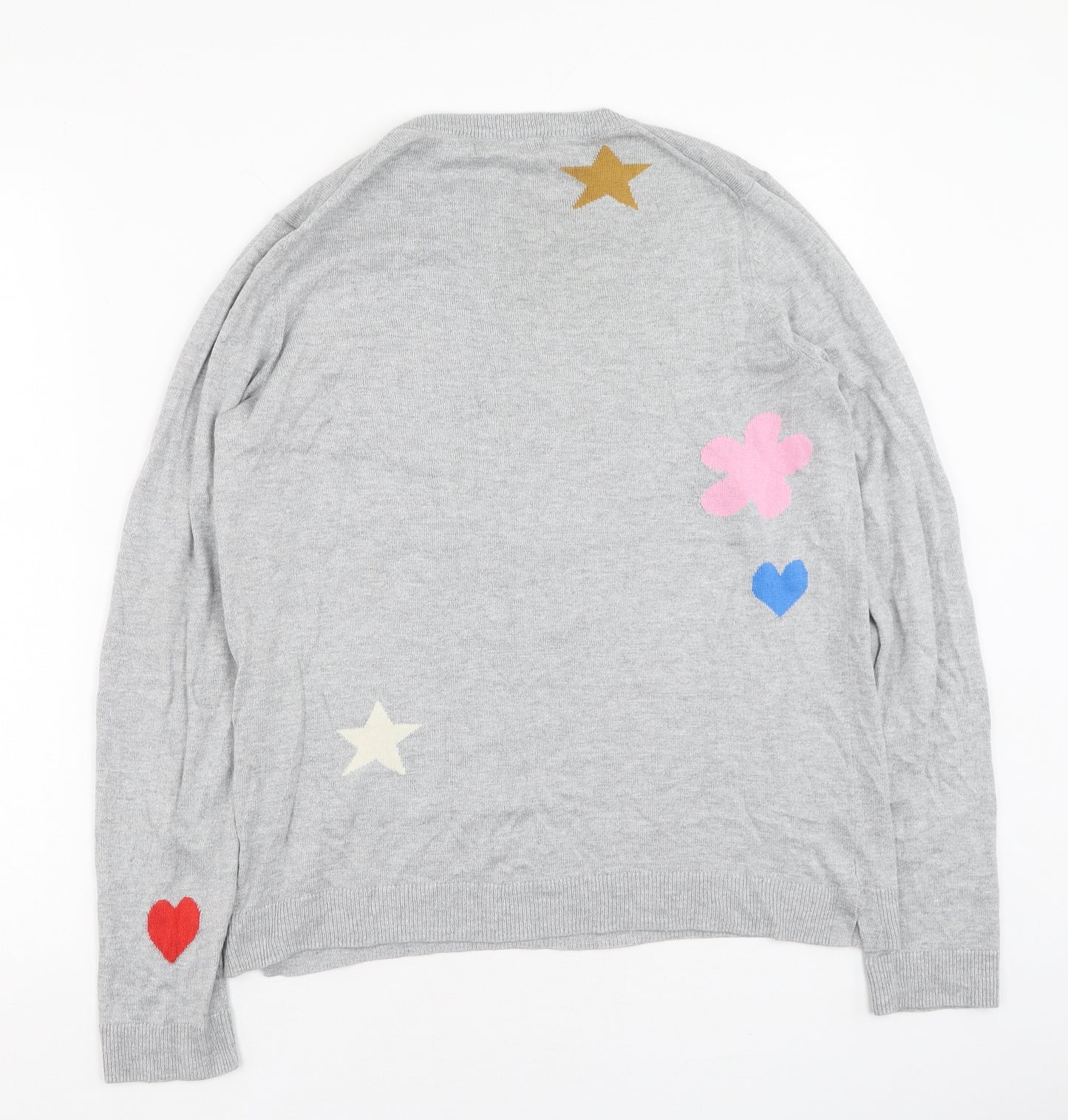 Cath Kidston Womens Grey Round Neck  Cotton Shrug Jumper Size L