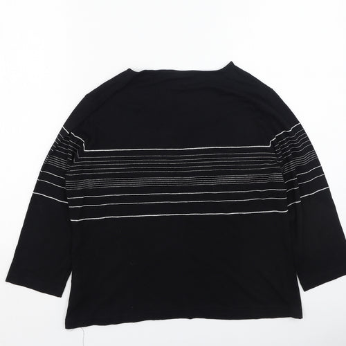 Bianca Womens Black  Viscose Basic T-Shirt Size 42 Round Neck