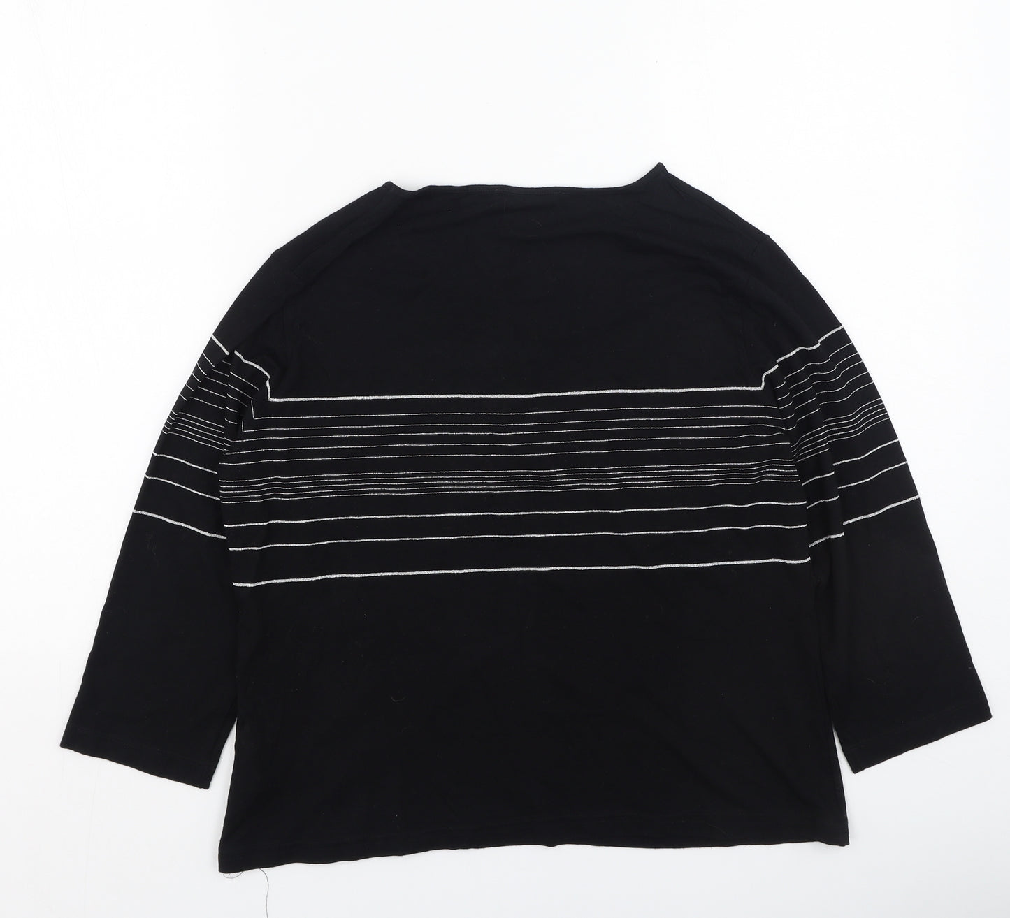 Bianca Womens Black  Viscose Basic T-Shirt Size 42 Round Neck