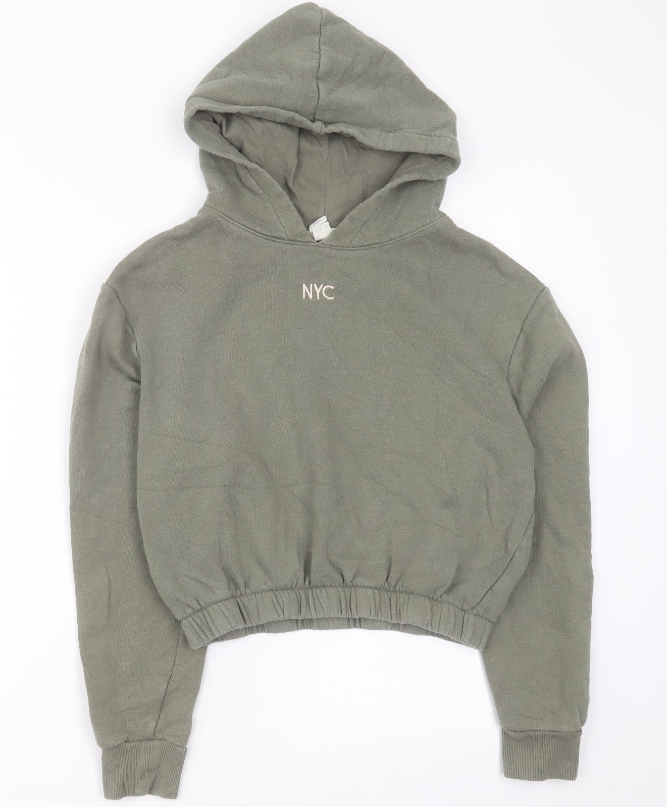 H&M Girls Green  Cotton Pullover Hoodie Size 12-13 Years  Pullover - NYC
