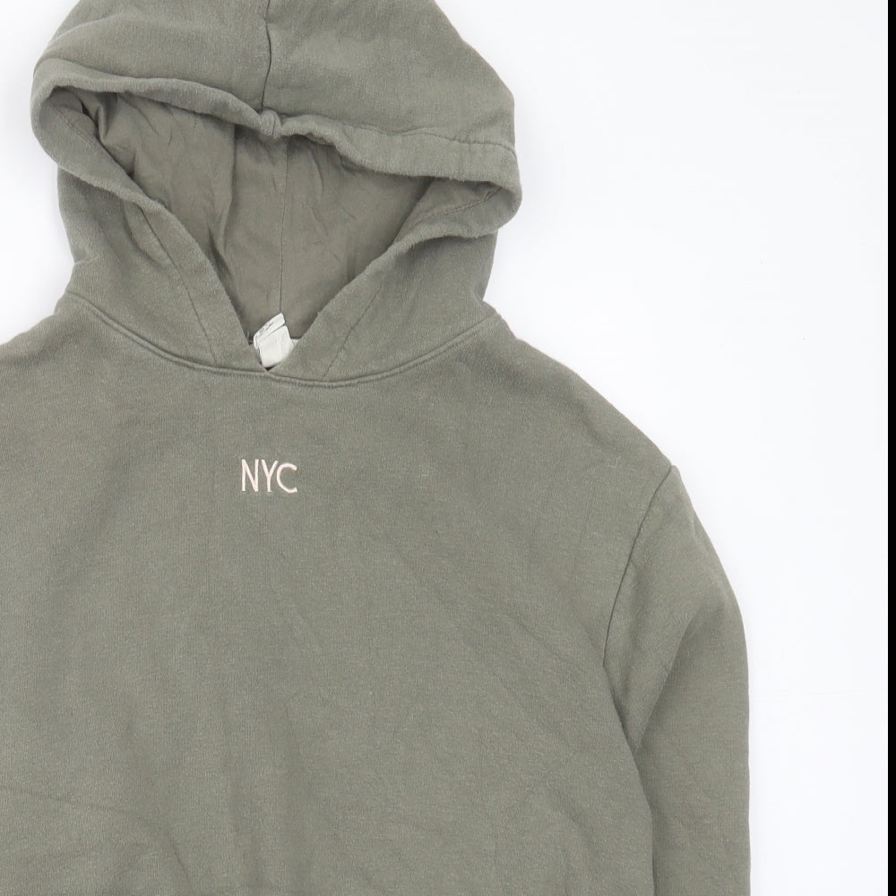 H&M Girls Green  Cotton Pullover Hoodie Size 12-13 Years  Pullover - NYC
