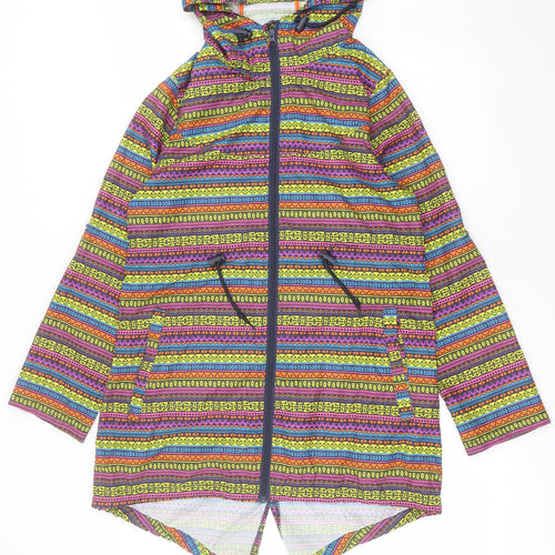 Denim & Co. Womens Multicoloured Geometric  Jacket  Size XS  Zip