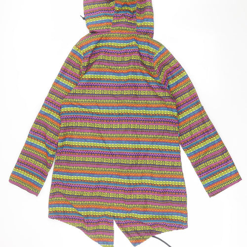 Denim & Co. Womens Multicoloured Geometric  Jacket  Size XS  Zip
