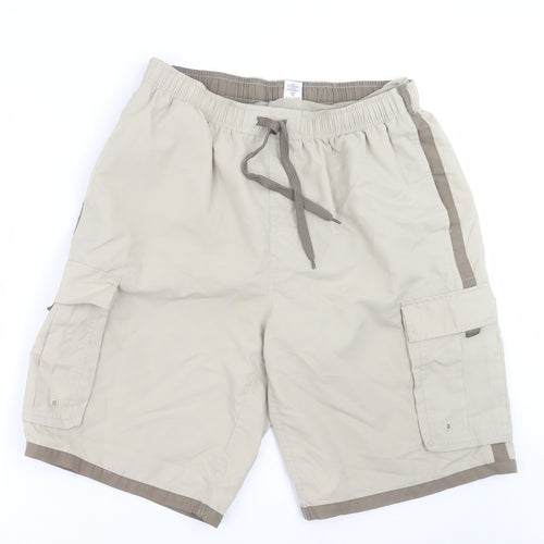 Cherokee Mens Green  Polyester Cargo Shorts Size L L10 in Regular Tie