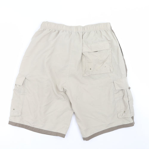 Cherokee Mens Green  Polyester Cargo Shorts Size L L10 in Regular Tie