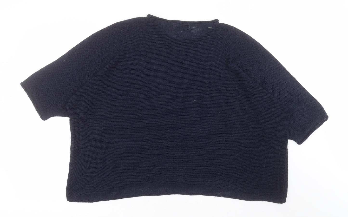 Collezione Gaia Womens Blue Boat Neck  Acrylic Pullover Jumper Size 2XL