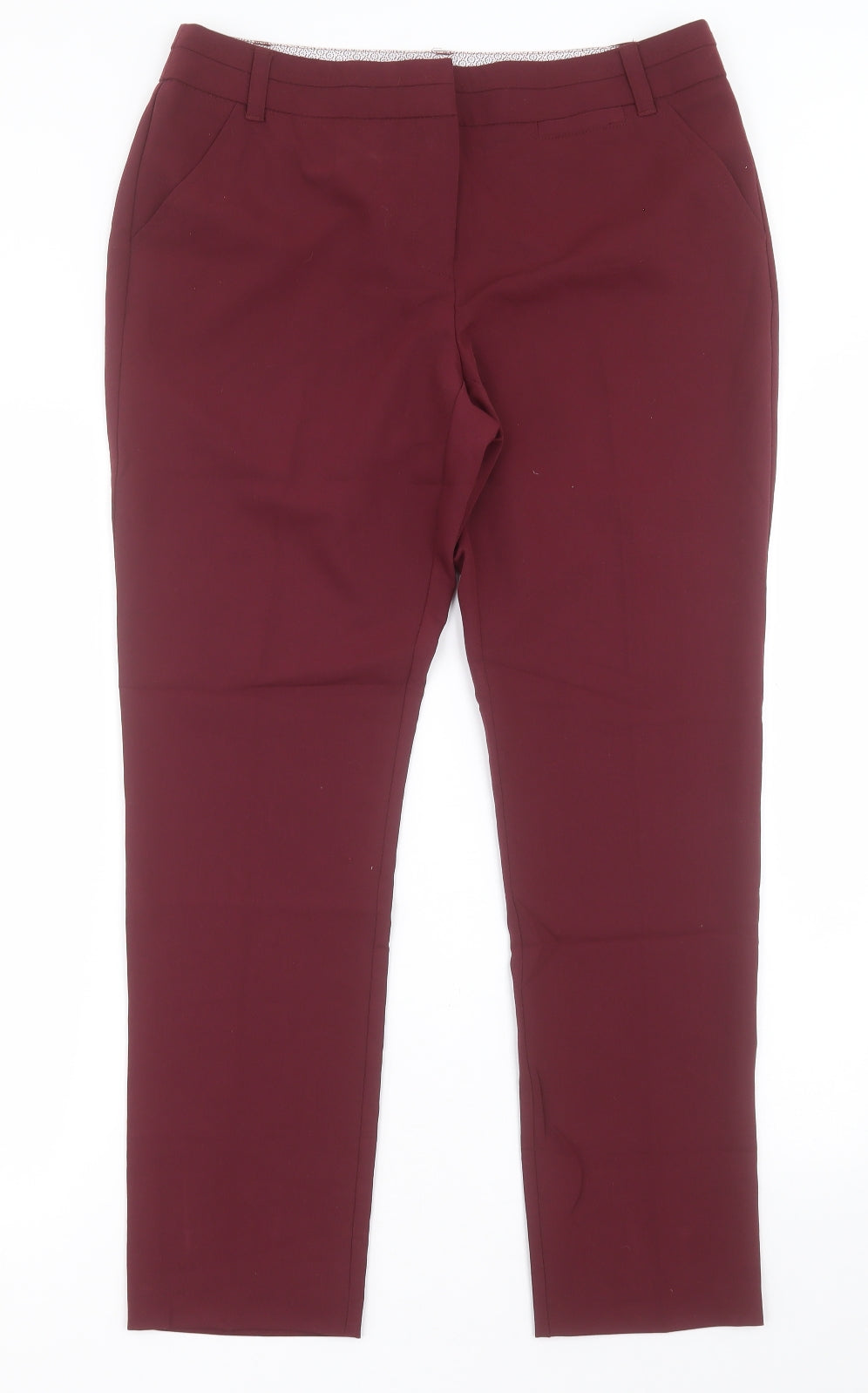 NEXT Womens Purple  Polyester Trousers  Size 12 L30 in Regular Hook & Eye