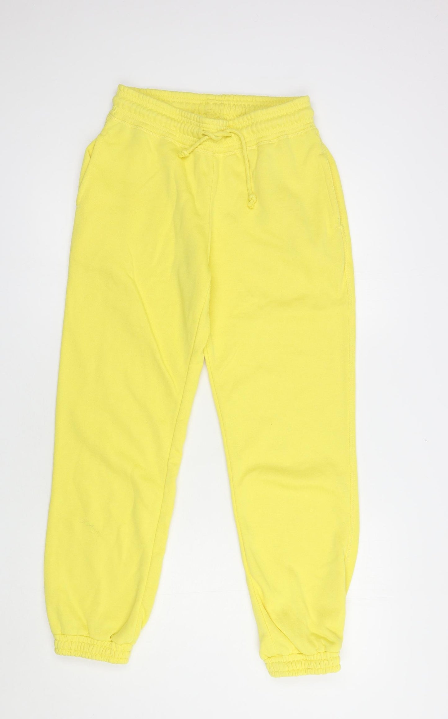 Primark Womens Yellow  Polyester Jogger Trousers Size 6 L29 in Regular Drawstring