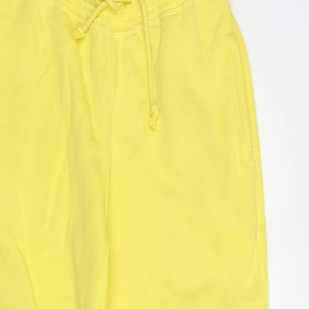 Primark Womens Yellow  Polyester Jogger Trousers Size 6 L29 in Regular Drawstring