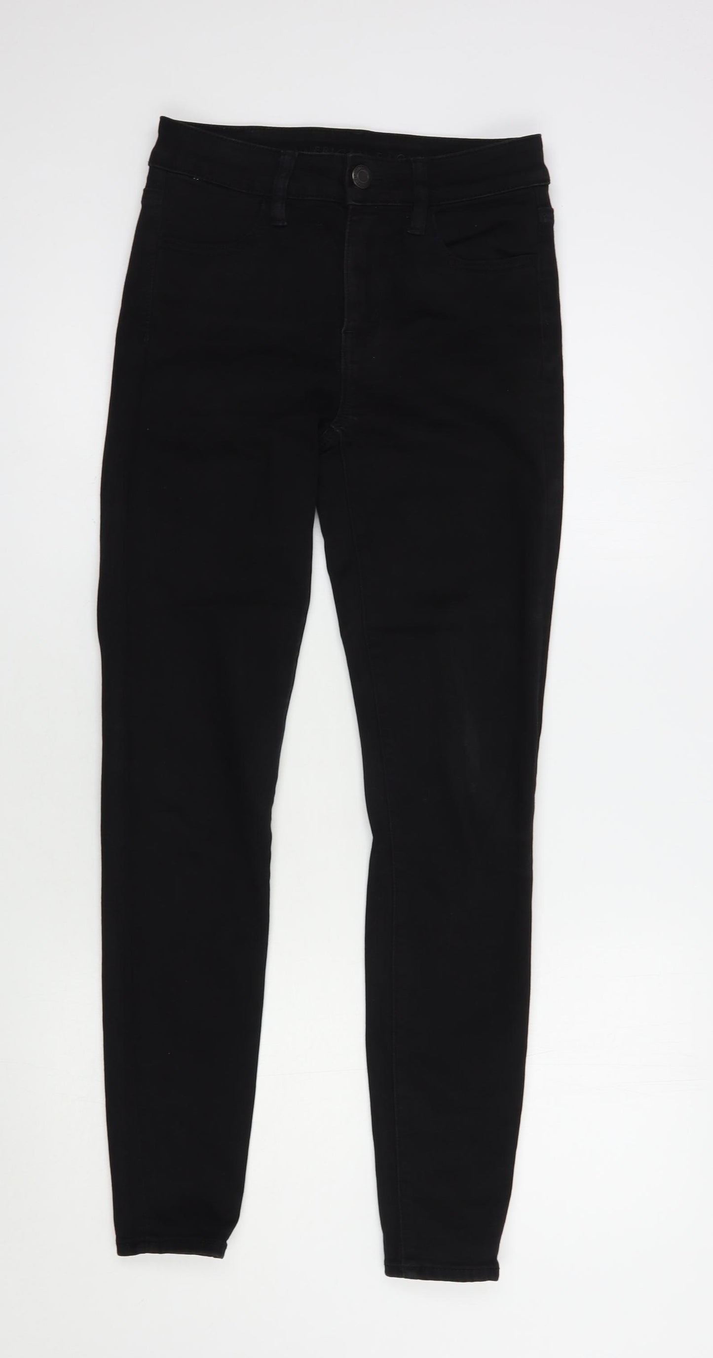 American Eagle Womens Black  Cotton Skinny Jeans Size 6 L30 in Regular Button