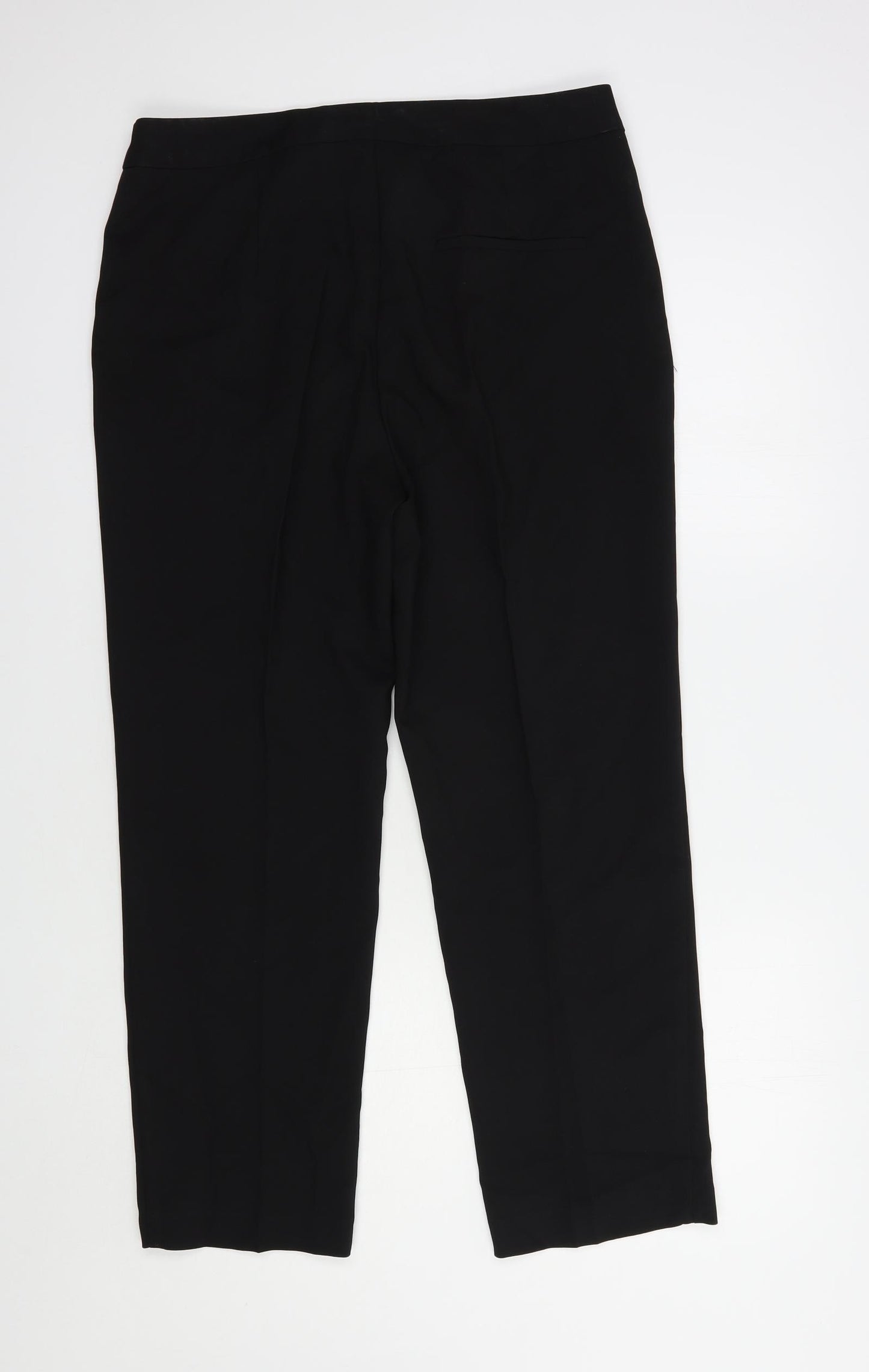 Papaya Womens Black  Polyester Dress Pants Trousers Size 12 L28 in Regular Button