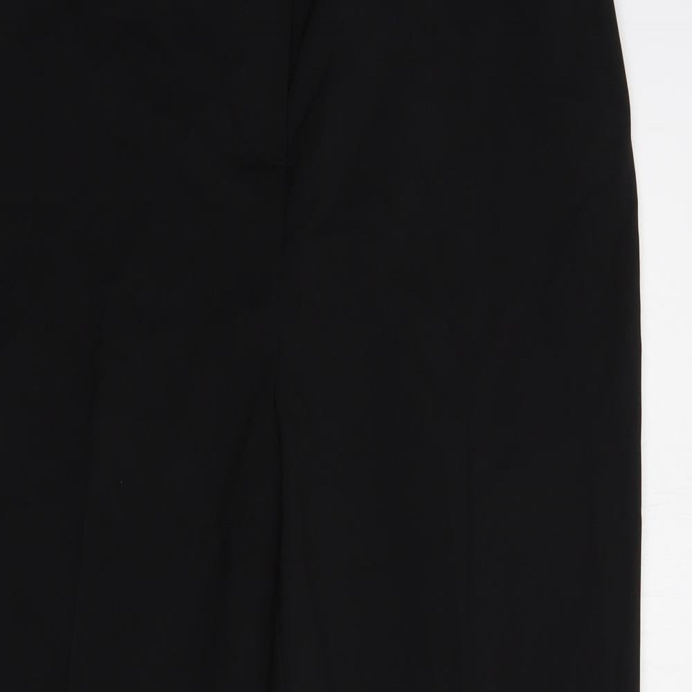 Papaya Womens Black  Polyester Dress Pants Trousers Size 12 L28 in Regular Button