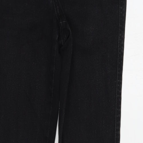 H&M Womens Black  Cotton Skinny Jeans Size 8 L32 in Regular Button