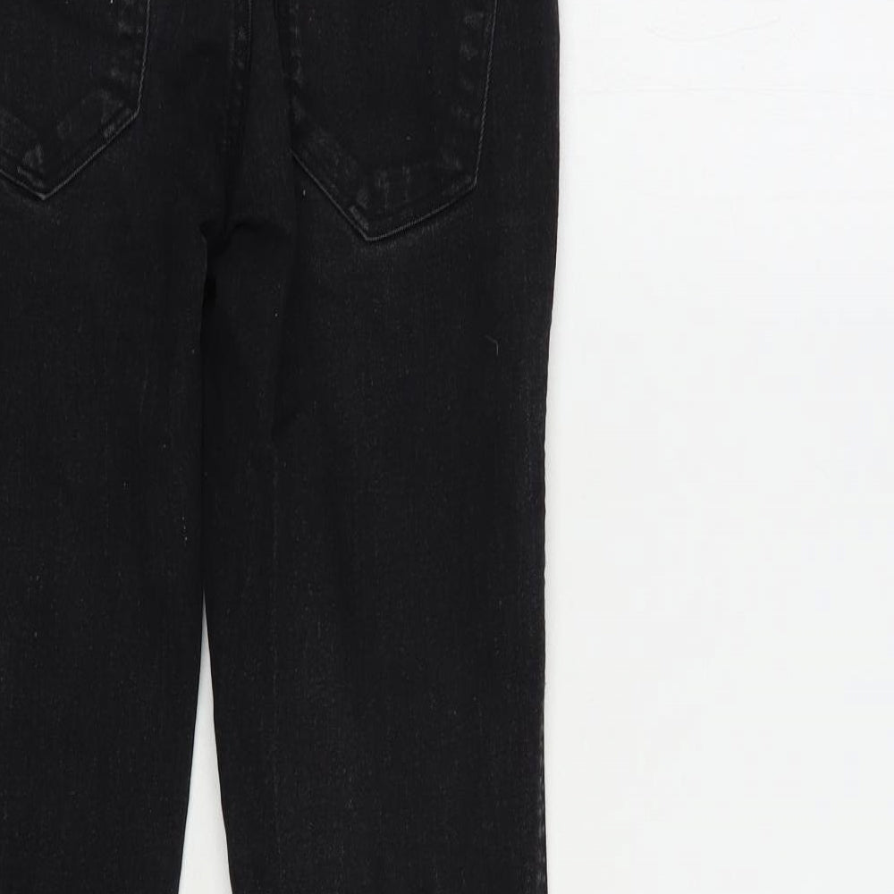 H&M Womens Black  Cotton Skinny Jeans Size 8 L32 in Regular Button