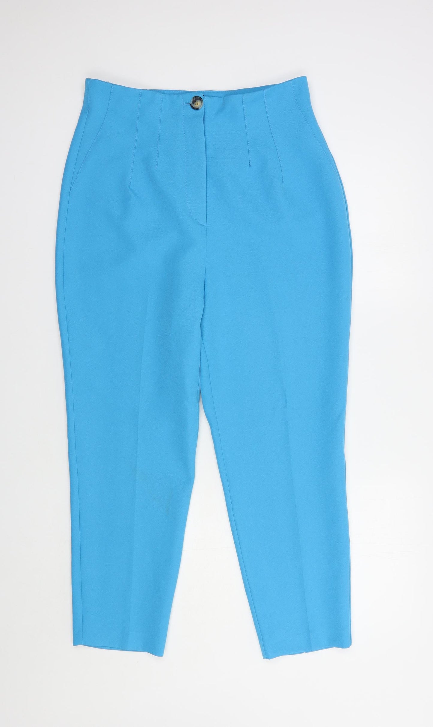 River Island Womens Blue  Polyester Dress Pants Trousers Size 14 L27 in Regular Hook & Loop