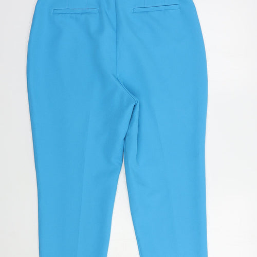 River Island Womens Blue  Polyester Dress Pants Trousers Size 14 L27 in Regular Hook & Loop